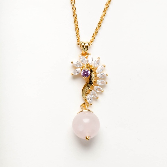 kate spade seahorse pink stone necklace - Picture 3 of 6